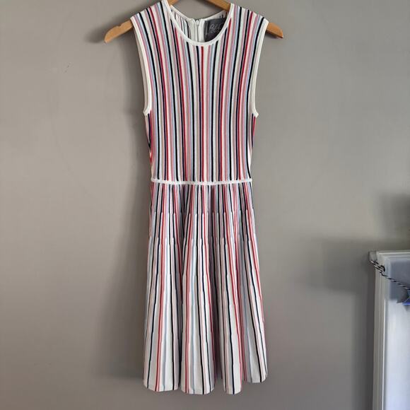 Lela Rose Striped Ponte Mini Sleeveless Tank Dress in Multicolor Extra Small - Picture 2 of 9